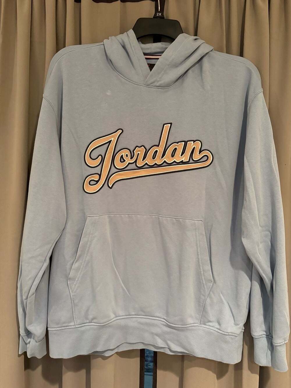 Jordan Flight MVP Hoodie Size L Light Blue Fleece Pullover